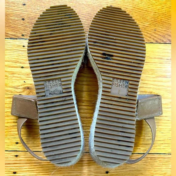 eileen fisher | winnie espadrille wedge sandal - chestnut leather - Picture 7 of 8